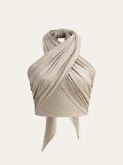 Livia - Crop halter top with wrap look