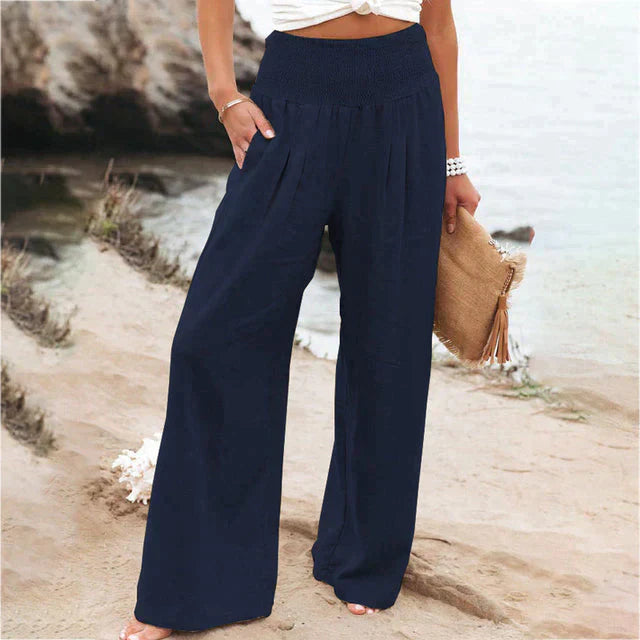 Elegant Airy Pants with Wide Legs and High Waist