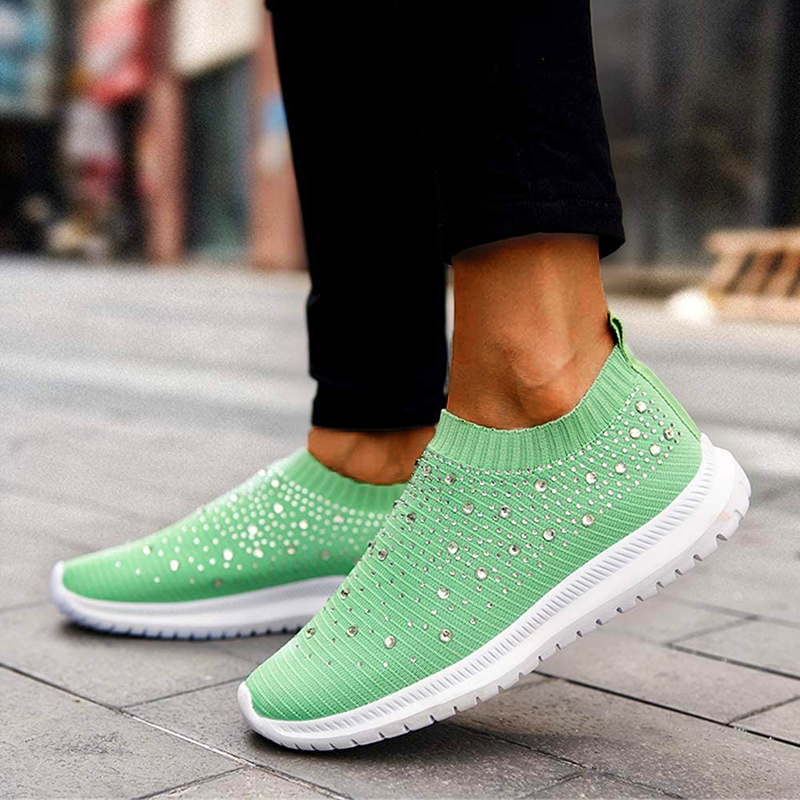 Comfortable Glitter Slip-On Sneakers for Women
