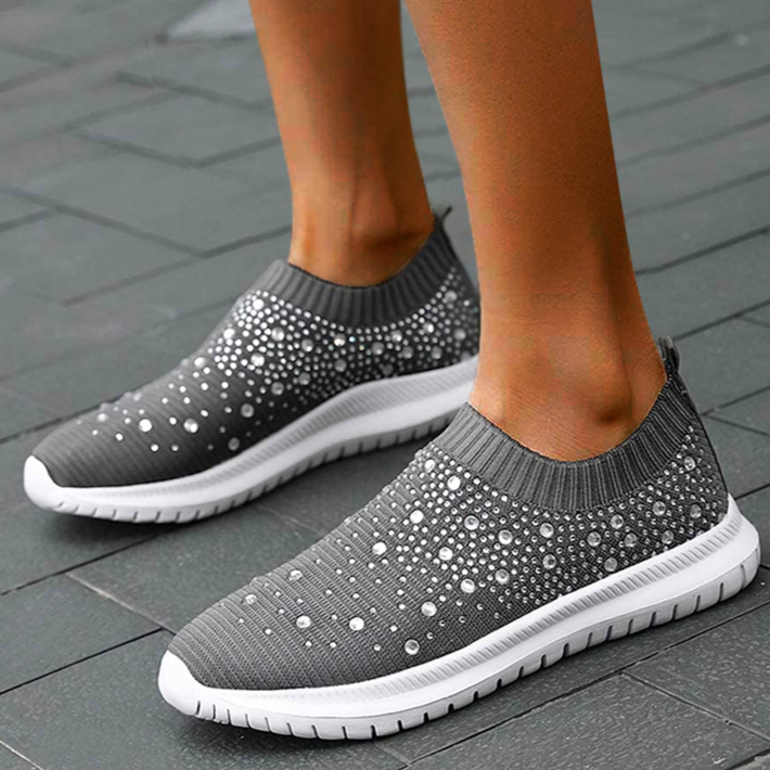 Comfortable Glitter Slip-On Sneakers for Women