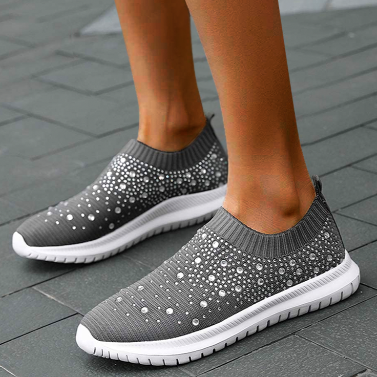 Comfortable Glitter Slip-On Sneakers for Women