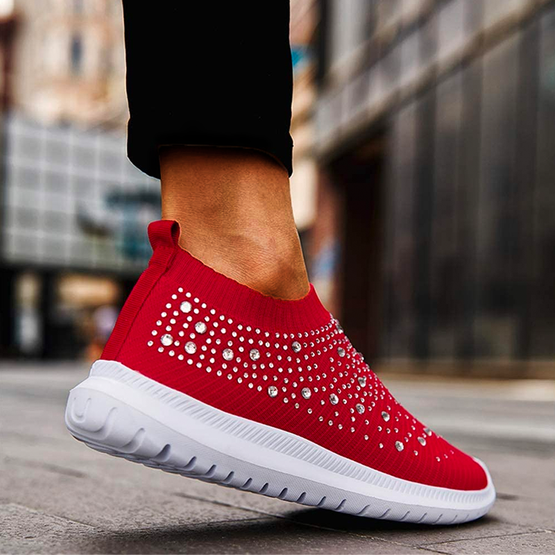 Comfortable Glitter Slip-On Sneakers for Women