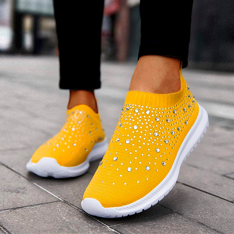 Comfortable Glitter Slip-On Sneakers for Women