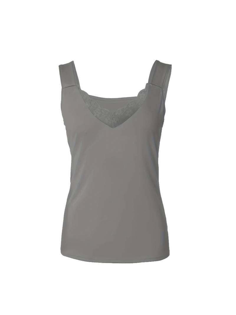 Lace Top with V-Neck and Wide Straps for Women