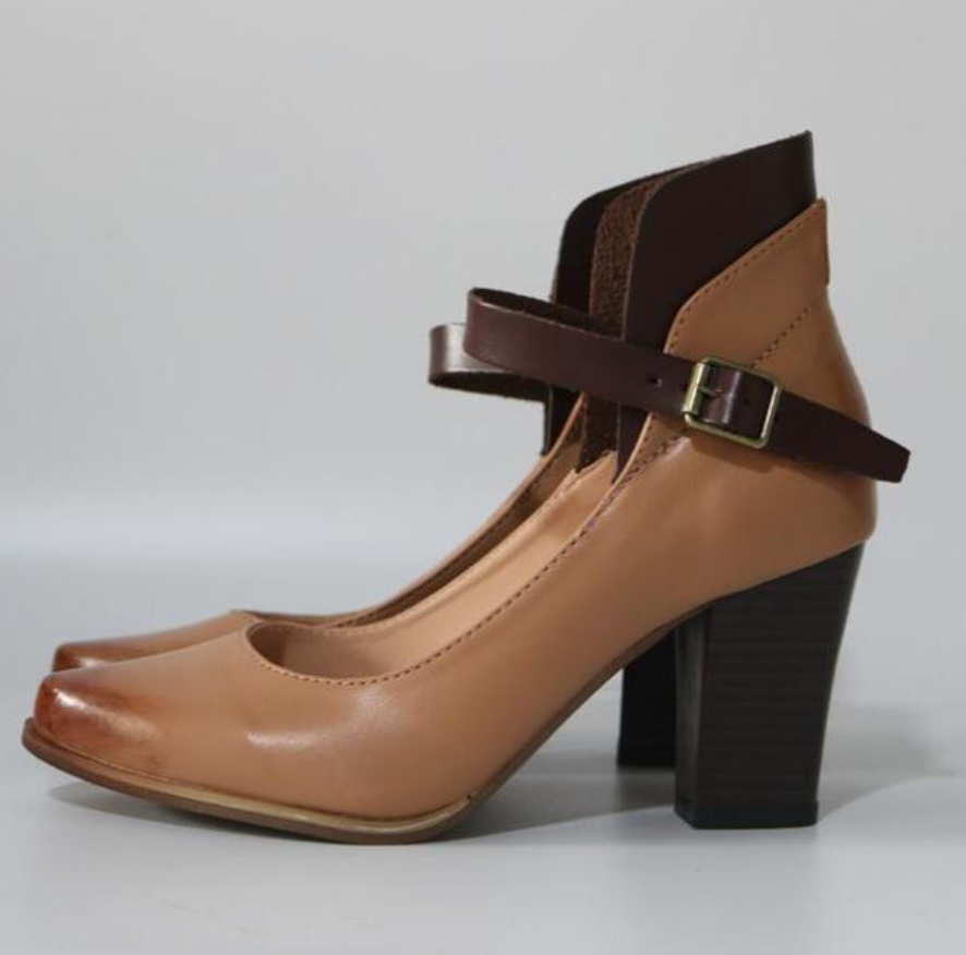 Elegant Women’s Pumps with Strap and Block Heel