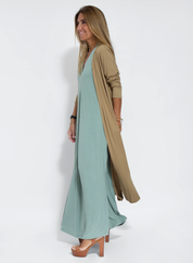 Maxi Dress with Vest and V-Neck for Women
