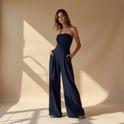 Viola - Elegant Strapless Jumpsuit