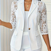 Bo - Blazer with contrast lace and three-quarter sleeves