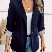 Lieke - Blazer with roll-up sleeves and single button closure