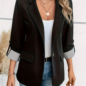 Lieke - Blazer with roll-up sleeves and single button closure