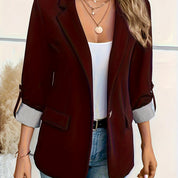 Lieke - Blazer with roll-up sleeves and single button closure