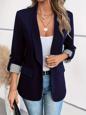Lieke - Blazer with roll-up sleeves and single button closure