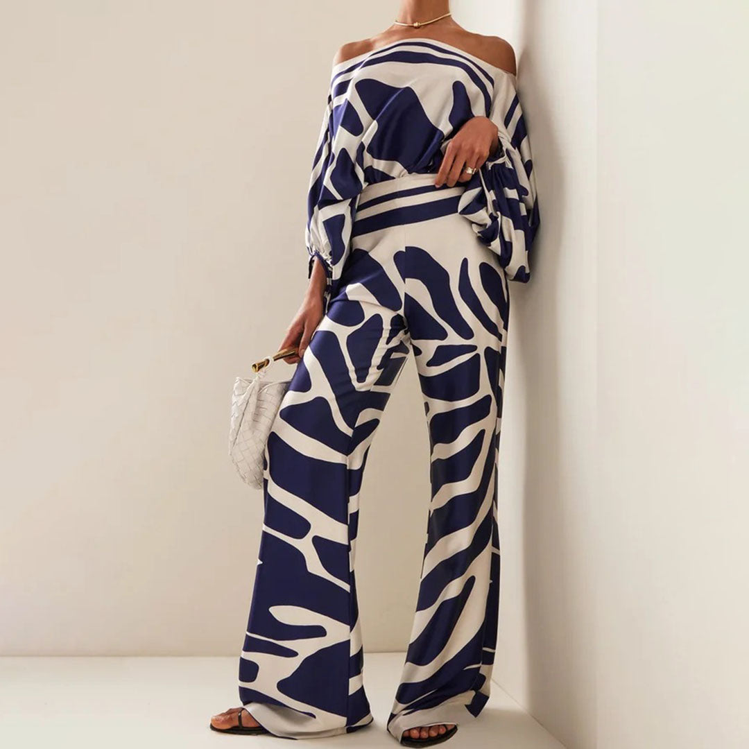 Elegant off-shoulder party jumpsuit with wide legs for women