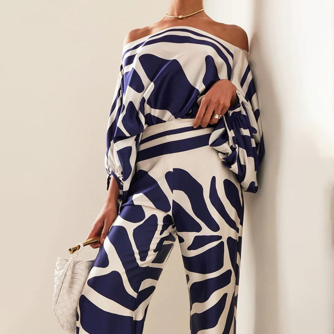 Elegant off-shoulder party jumpsuit with wide legs for women