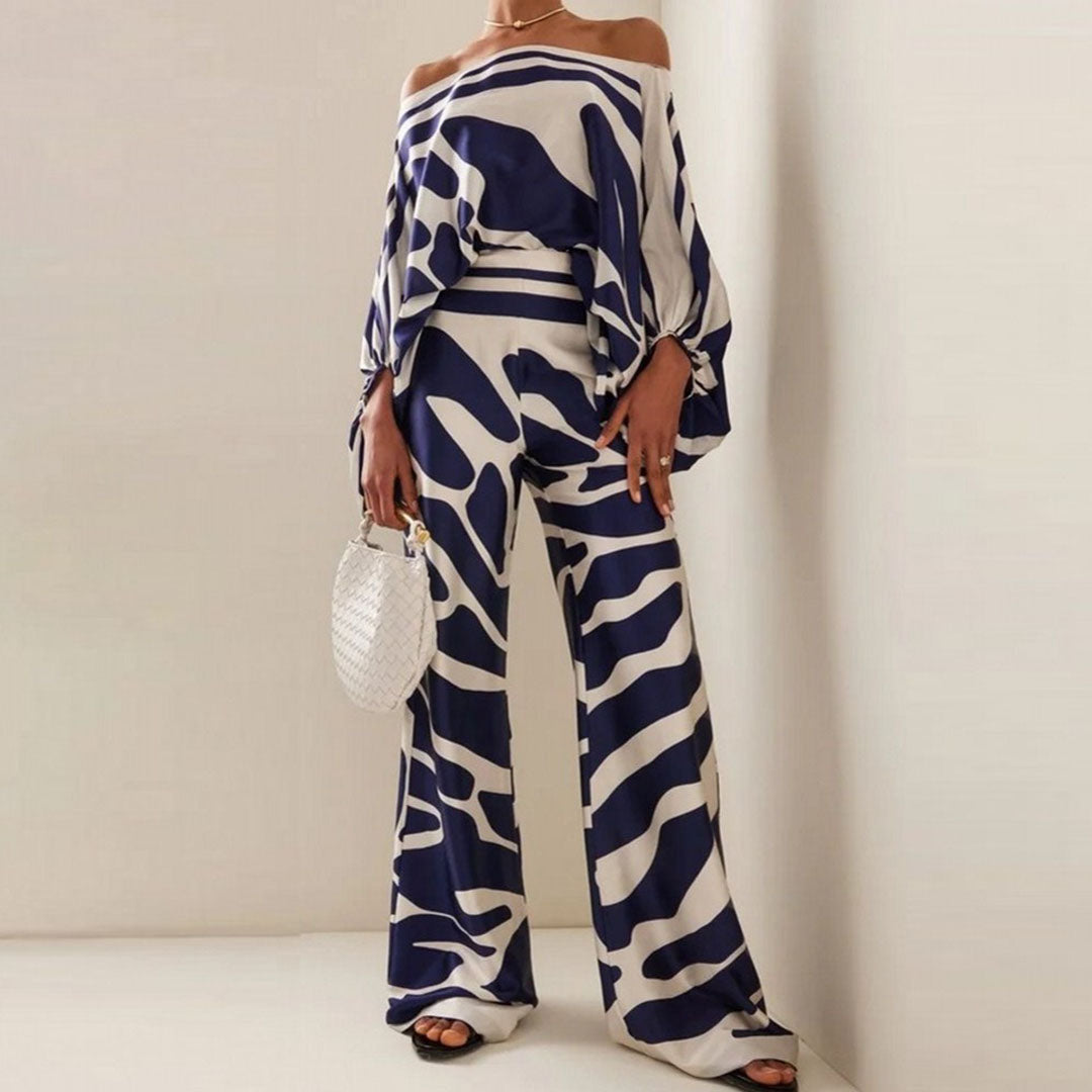 Elegant off-shoulder party jumpsuit with wide legs for women