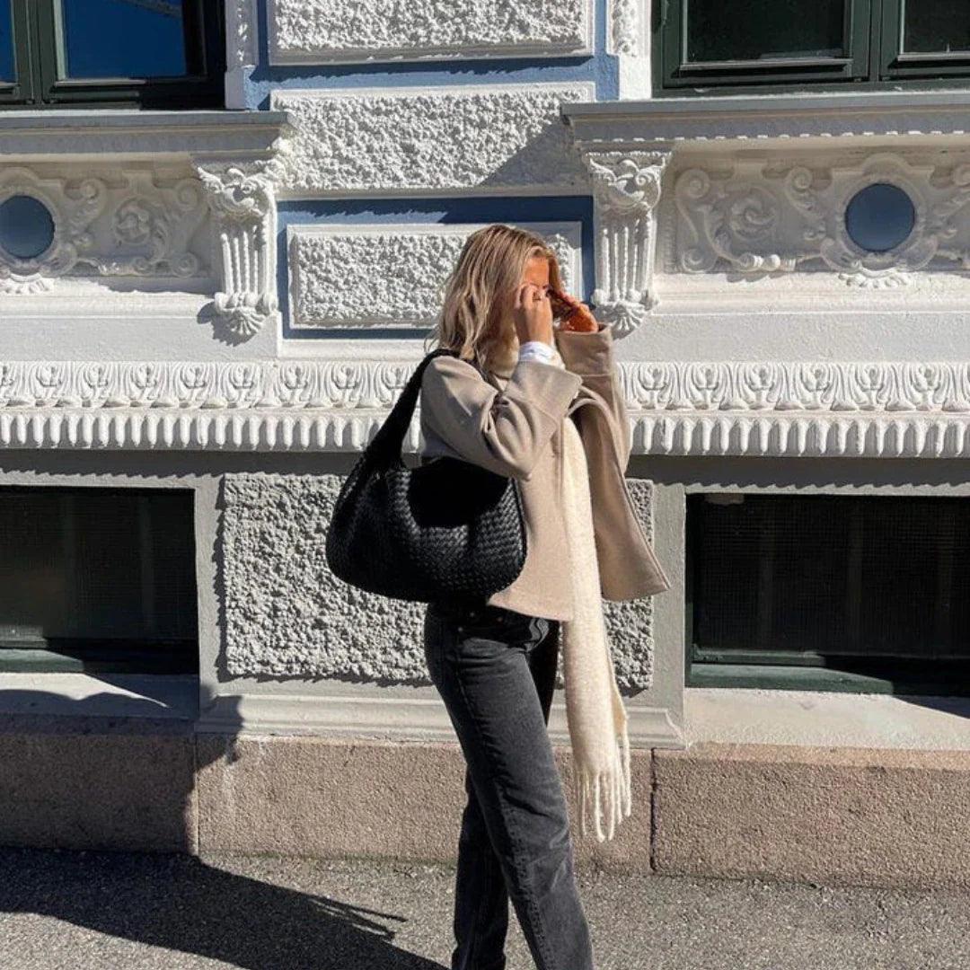 Braided Vegan Leather Handbag