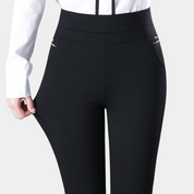 Elegant Stretch Pants with High Waist and Slim Fit