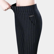 Elegant Stretch Pants with High Waist and Slim Fit