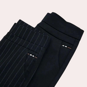 Elegant Stretch Pants with High Waist and Slim Fit