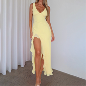 Midi Dress for Women with V-Neck and Summer Design