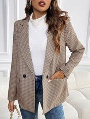 Elegant Comfortable Tailored Checked Women's Blazer