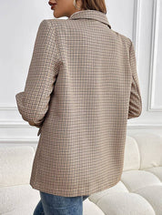 Elegant Comfortable Tailored Checked Women's Blazer