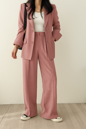 Chic Blazer and Wide-Leg Pants Set for Women