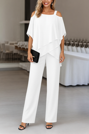 Luxury Women's Two-Piece Set with Open Shoulder Top