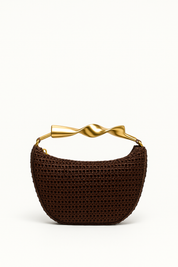 Ella & Rose - woven handbag with gold chain strap