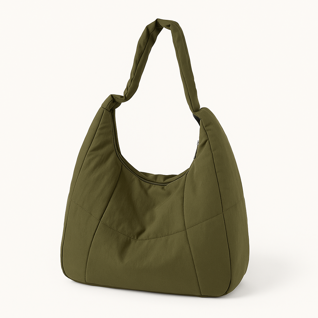 Oversized Shoulder Bag with Front Pockets