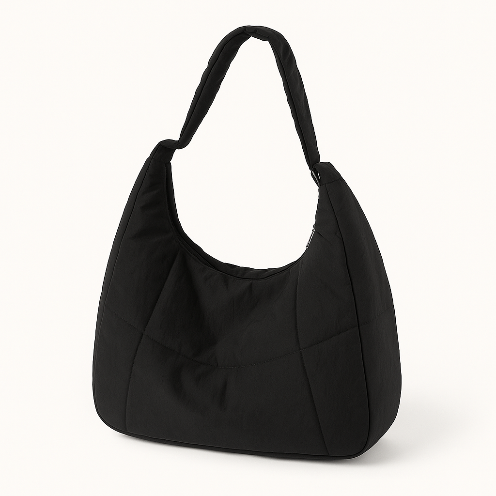 Oversized Shoulder Bag with Front Pockets