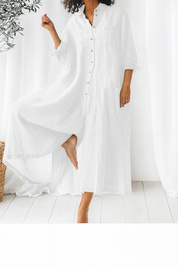 Oversized Women's Summer Jumpsuit with Button Closure and Wide Legs