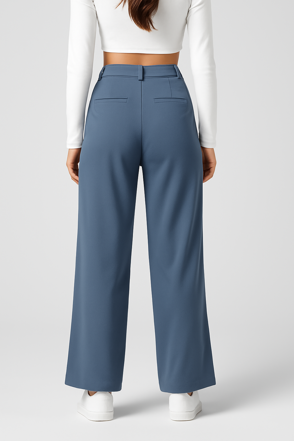 High Waist Pants for Women with Elastic Waist and Wide Legs