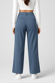 High Waist Pants for Women with Elastic Waist and Wide Legs