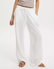 Comfortable Wide-Leg Pants with Elastic Waist and Drawstring for Women