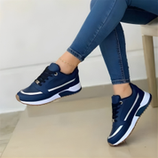 Women's Wedge Sneakers with Contrasting Sole and Laces