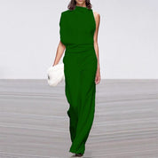 Women's Jumpsuit with High Neck and Open Back