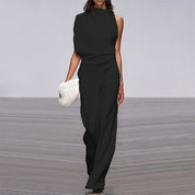 Women's Jumpsuit with High Neck and Open Back