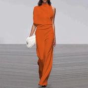Women's Jumpsuit with High Neck and Open Back