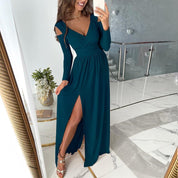 Elegant Maxi Cocktail Party Dress with Split for Women