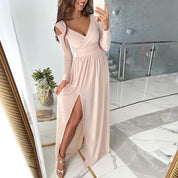 Elegant Maxi Cocktail Party Dress with Split for Women
