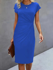 Timeless Midi Dress for Women with Tailored Fit and Ruching