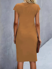 Timeless Midi Dress for Women with Tailored Fit and Ruching