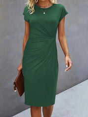 Timeless Midi Dress for Women with Tailored Fit and Ruching