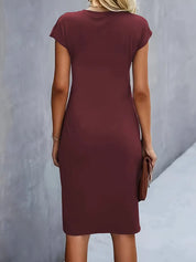 Timeless Midi Dress for Women with Tailored Fit and Ruching
