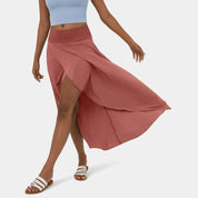 Maxi Wrap Skirt for Women with High Waist and Slit