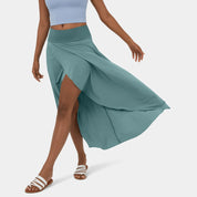 Maxi Wrap Skirt for Women with High Waist and Slit