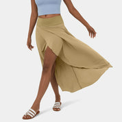 Maxi Wrap Skirt for Women with High Waist and Slit