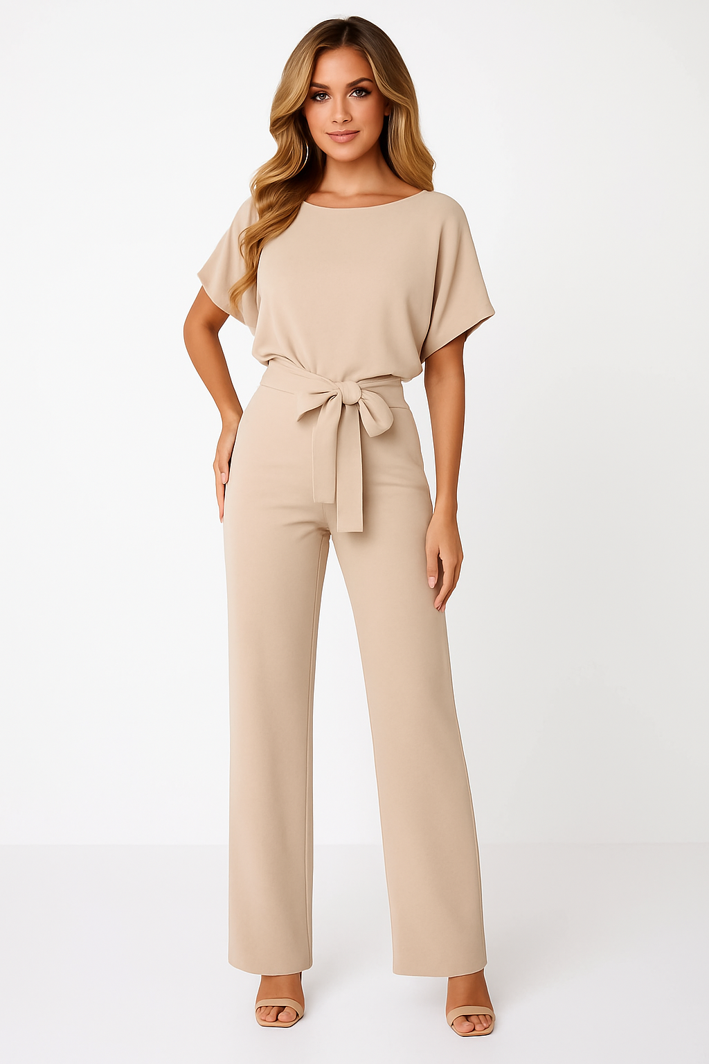 Jinte-Rose - Jumpsuit with bow detail