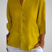 Women’s Linen Blouse With Long Sleeves And Loose Fit